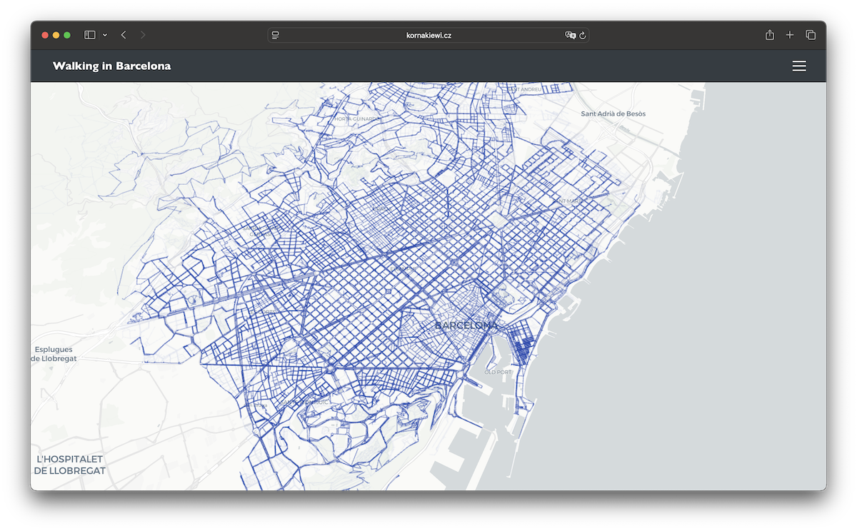 Screenshot of the progress map